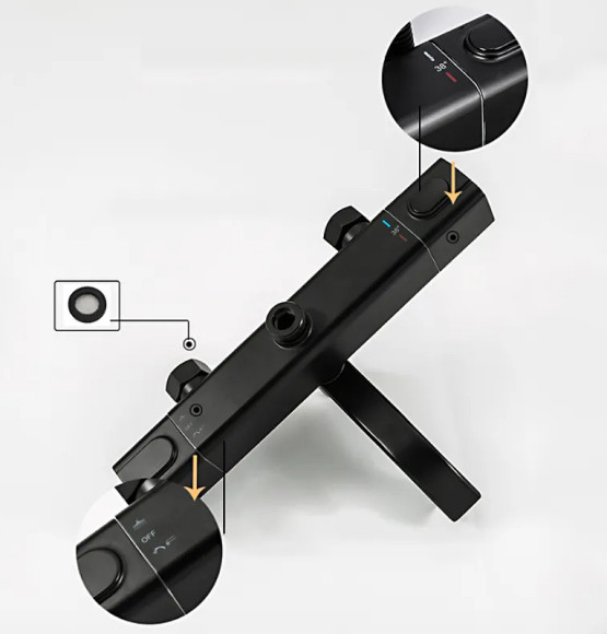 Душевая система Gappo G2491-6 с термостатом Черная матовая