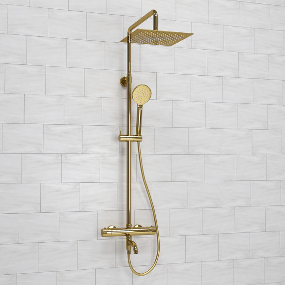 Душевая система WasserKRAFT A188.256.207.PG Thermo с термостатом Золото глянцевое Душевая система WasserKRAFT A188.256.207.PG Thermo с термостатом Золото глянцевое