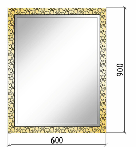 Зеркало Boheme Armadi Art NeoArt Aura 60 536 с подсветкой Золото