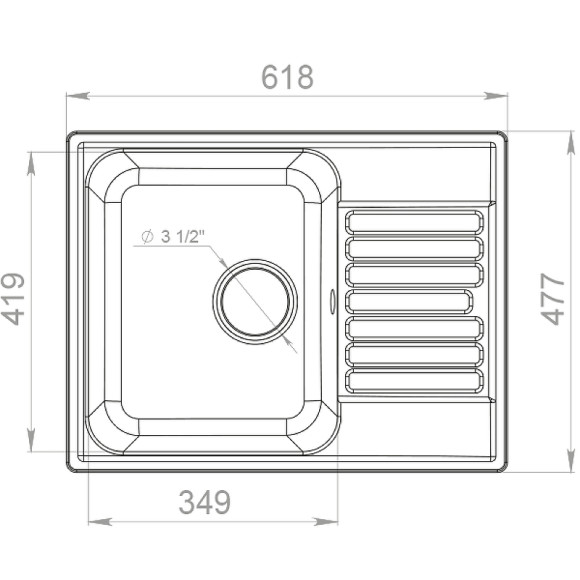 Кухонная мойка GranFest Quarz GF-Z13 Серая