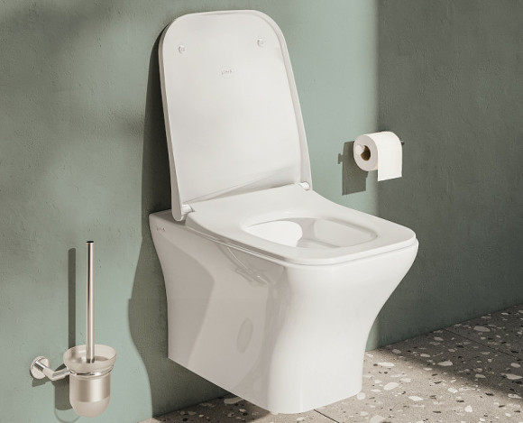 Комплект унитаза с инсталляцией Vitra Zentrum Square 9875B003-7201 с сиденьем Микролифт и клавишей смыва Хром глянцевый Комплект унитаза с инсталляцией Vitra Zentrum Square 9875B003-7201 с сиденьем Микролифт и клавишей смыва Хром глянцевый