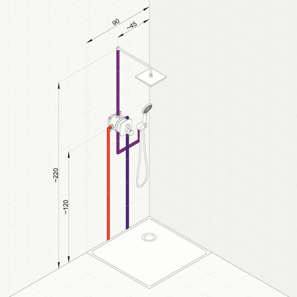 Душевая система Kludi Ameo 418310575 с термостатом Хром Душевая система Kludi Ameo 418310575 с термостатом Хром