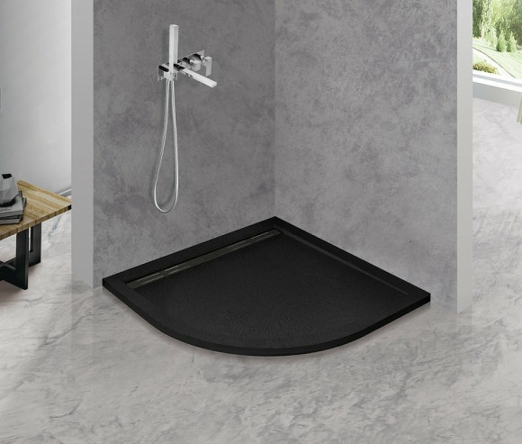 Душевой поддон из искусственного камня Cezares Tray AS 90х90 TRAY-AS-R-90-30-NERO Черный матовый