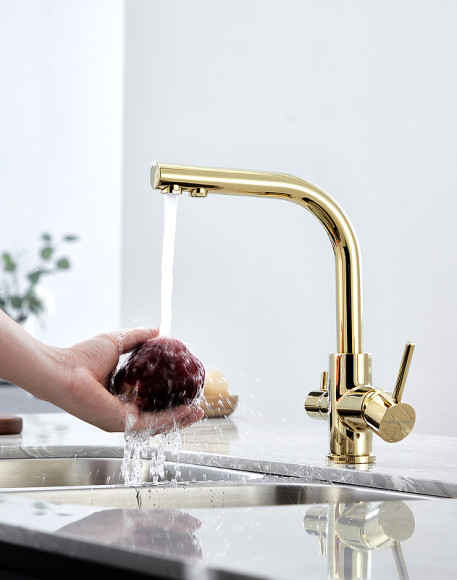 Смеситель для кухни Paulmark Essen Es213011-G Золото