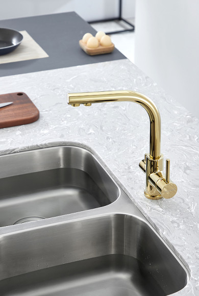 Смеситель для кухни Paulmark Essen Es213011-G Золото