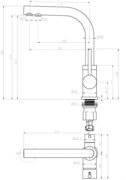 Смеситель для кухни Paulmark Essen Es213011-G Золото