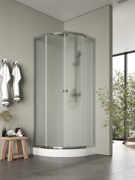 Душевой уголок Agger A01-080MCR 80x80 профиль Хром стекло матовое Душевой уголок Agger A01-080MCR 80x80 профиль Хром стекло матовое