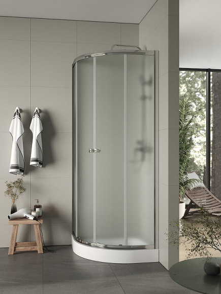 Душевой уголок Agger A01-080MCR 80x80 профиль Хром стекло матовое Душевой уголок Agger A01-080MCR 80x80 профиль Хром стекло матовое