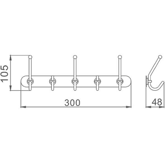 Вешалка для полотенец Haiba HB201-5 Хром Вешалка для полотенец Haiba HB201-5 Хром