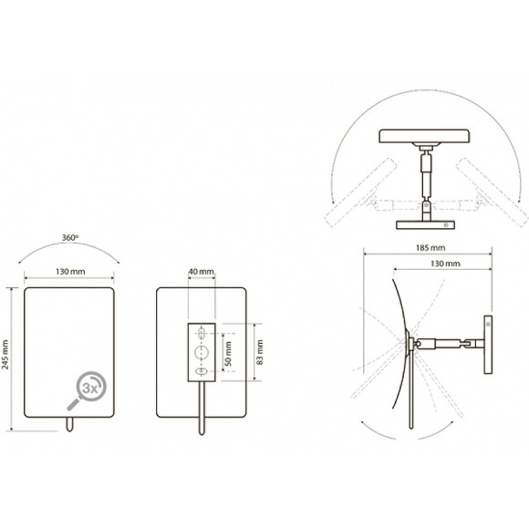 Косметическое зеркало Bemeta 116201222 Хром Косметическое зеркало Bemeta 116201222 Хром