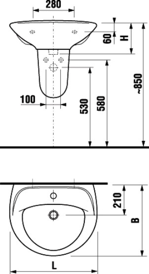 Раковина Jika Lyra 55 8.1427.1.000.104.9 Белая Раковина Jika Lyra 55 8.1427.1.000.104.9 Белая