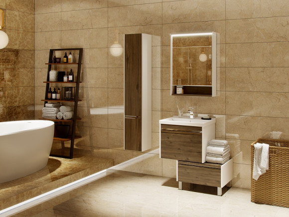 Шкаф пенал Aquaton Капри 30 L 1A230503KPDBL подвесной Таксония темная