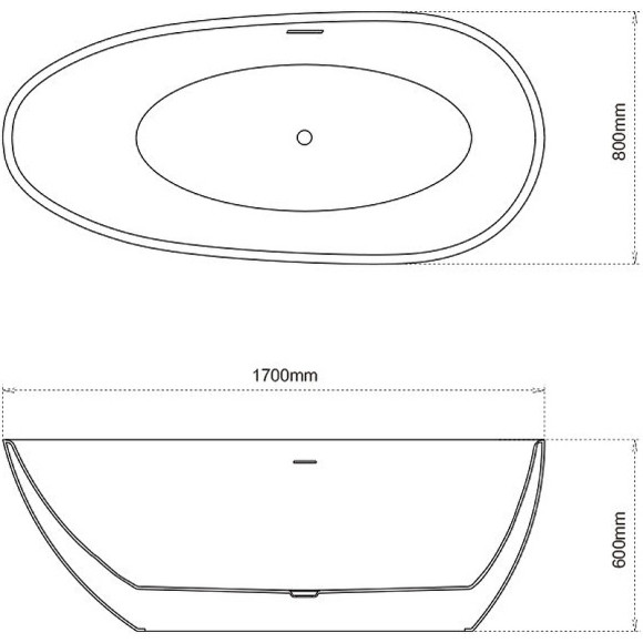 Акриловая ванна Grossman Fly 170х80 GR-1102MB без гидромассажа
