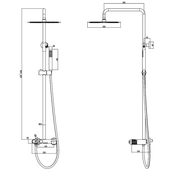 Душевая система Boheme Stick 128-NB.3 Никель