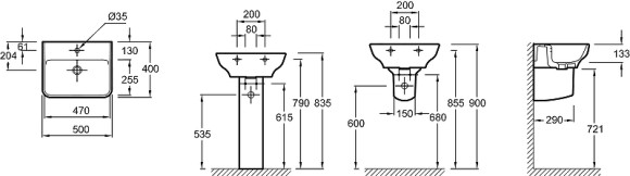 Раковина Jacob Delafon Struktura 50 EGF112-00 Белая Раковина Jacob Delafon Struktura 50 EGF112-00 Белая