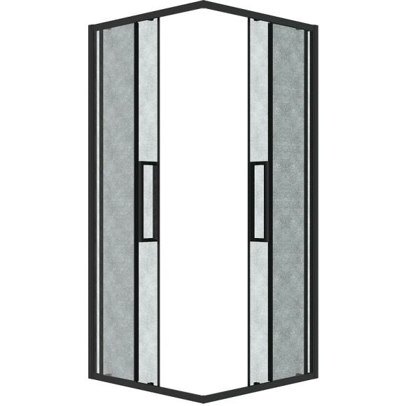 Душевой уголок Grossman Cosmo 80х80 300.K33.02.8080.21.02 профиль Черный матовый стекло шиншилла Душевой уголок Grossman Cosmo 80х80 300.K33.02.8080.21.02 профиль Черный матовый стекло шиншилла