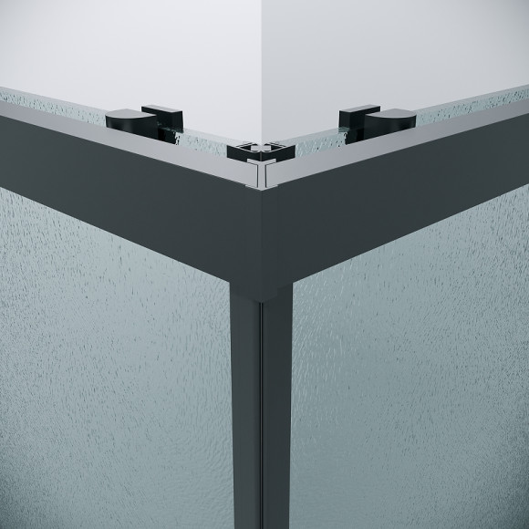 Душевой уголок Grossman Cosmo 80х80 300.K33.02.8080.21.02 профиль Черный матовый стекло шиншилла Душевой уголок Grossman Cosmo 80х80 300.K33.02.8080.21.02 профиль Черный матовый стекло шиншилла