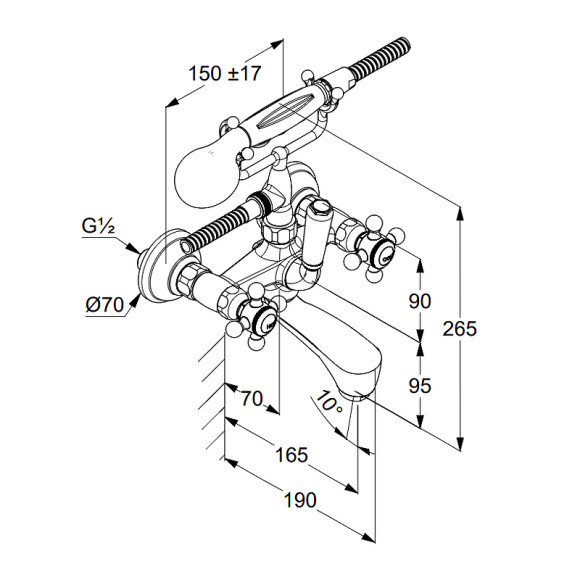 Смеситель для ванны Kludi Adlon 514414520 Золото 23 карат Смеситель для ванны Kludi Adlon 514414520 Золото 23 карат