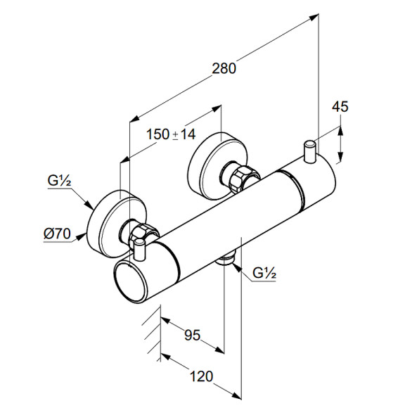 Смеситель для душа Kludi Bozz 352033938 с термостатом Черный матовый Смеситель для душа Kludi Bozz 352033938 с термостатом Черный матовый