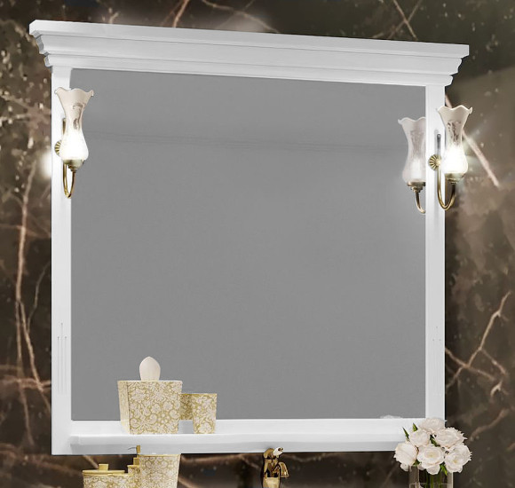 Зеркало Opadiris Риспекто 105 00-00007048 Белое матовое с выключателем Зеркало Opadiris Риспекто 105 00-00007048 Белое матовое с выключателем