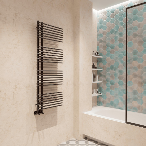 Водяной полотенцесушитель Terminus Астра П24 70х1200 4670078530509 Хром, нижнее подключение, G 1/2" ВР, с комплектом вентилей