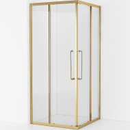 Душевой уголок Cezares Relax-304 80x80 RELAX-304-A-2-80-C-BORO профиль Брашированное золото стекло прозрачное