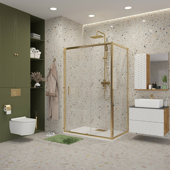 Душевой уголок Niagara Nova 120х70 NG-42-12AG-A70G профиль Холодное золото стекло прозрачное Душевой уголок Niagara Nova 120х70 NG-42-12AG-A70G профиль Холодное золото стекло прозрачное