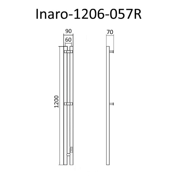 Электрический полотенцесушитель Маргроид Inaro профильный 1200x60 Inaro-1206-057R правый Хром Электрический полотенцесушитель Маргроид Inaro профильный 1200x60 Inaro-1206-057R правый Хром