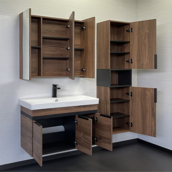 Тумба с раковиной Comforty Соло 90 00-00010979 подвесная Дуб темно-коричневый Тумба с раковиной Comforty Соло 90 00-00010979 подвесная Дуб темно-коричневый