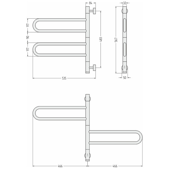 Электрический полотенцесушитель Сунержа Парео 4.0-2С 567х535 00-0823-0567 Хром Электрический полотенцесушитель Сунержа Парео 4.0-2С 567х535 00-0823-0567 Хром