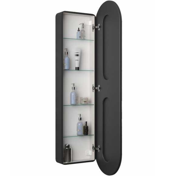 Зеркальный шкаф Континент Elmage black LED 45 МВК048 с подсветкой Черный