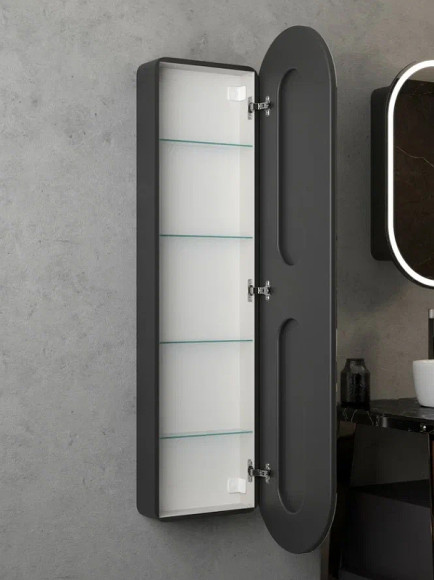 Зеркальный шкаф Континент Elmage black LED 45 МВК048 с подсветкой Черный