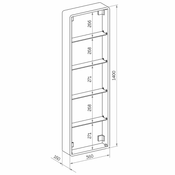 Зеркальный шкаф Континент Elmage black LED 45 МВК048 с подсветкой Черный