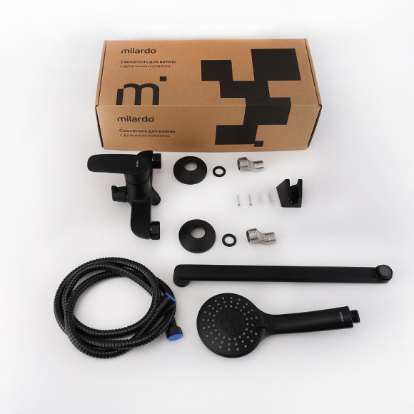 Смеситель для ванны Milardo Rora RORBL00M10 универсальный Черный матовый