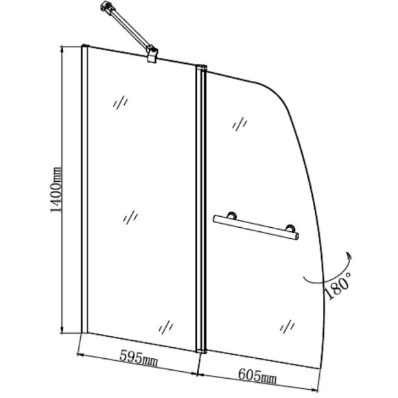 Шторка на ванну Grossman GR-100/2 120 Хром Шторка на ванну Grossman GR-100/2 120 Хром