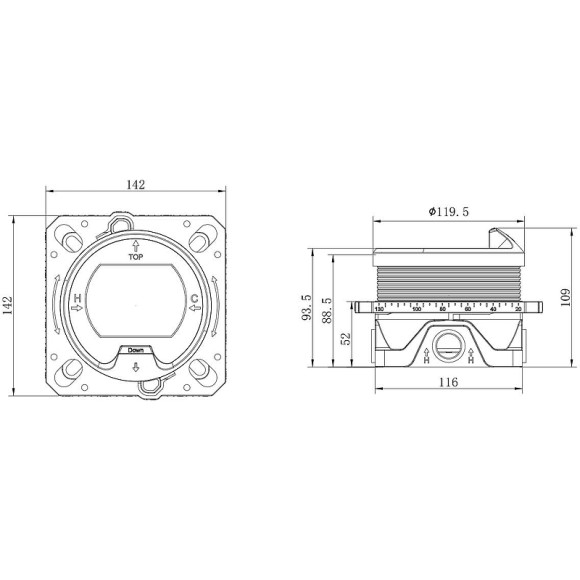 Смеситель для душа Vincea VSCV-322T-MGM с термостатом Вороненая сталь Смеситель для душа Vincea VSCV-322T-MGM с термостатом Вороненая сталь