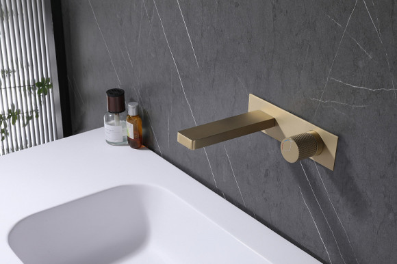 Смеситель для раковины Abber Rund AF8712G Золото матовое Смеситель для раковины Abber Rund AF8712G Золото матовое