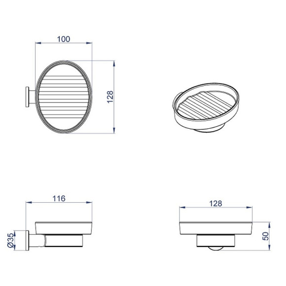 Мыльница Azario Forny AZ-88308 Хром Мыльница Azario Forny AZ-88308 Хром