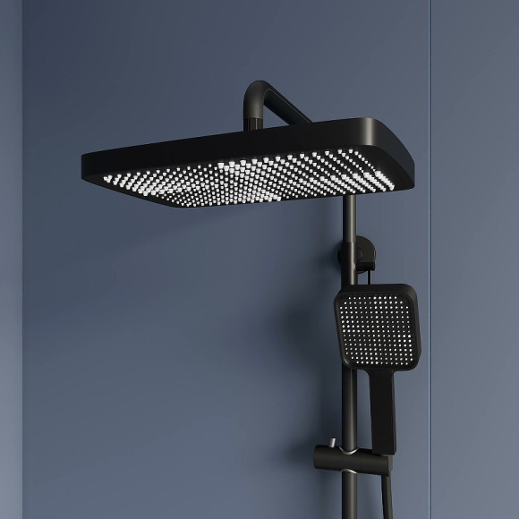 Душевая система RGW Shower Panels SP-35B 51140135-04 с термостатом Черная матовая Душевая система RGW Shower Panels SP-35B 51140135-04 с термостатом Черная матовая