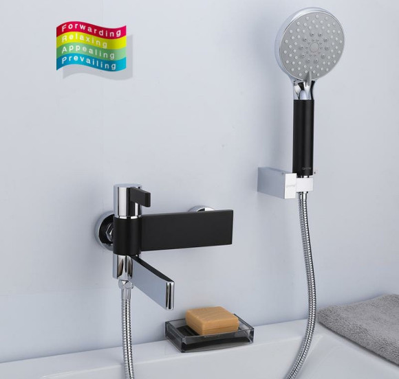 Смеситель для ванны Gappo G81 G3281 Черный матовый Хром