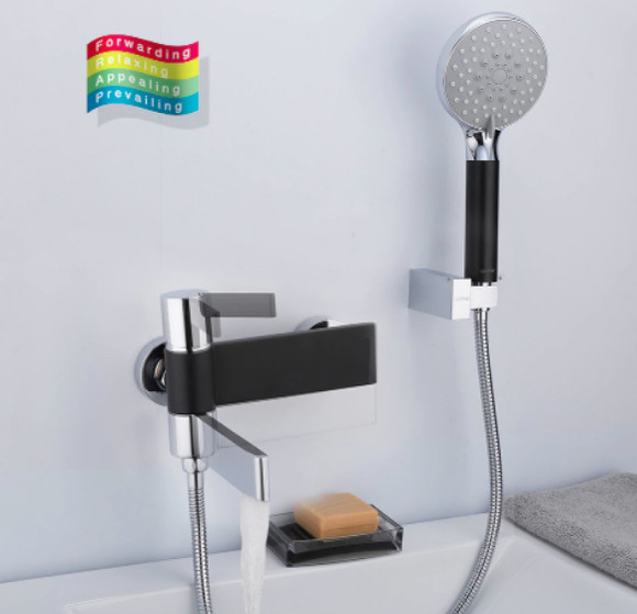 Смеситель для ванны Gappo G81 G3281 Черный матовый Хром