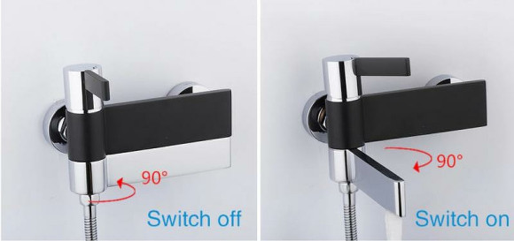 Смеситель для ванны Gappo G81 G3281 Черный матовый Хром