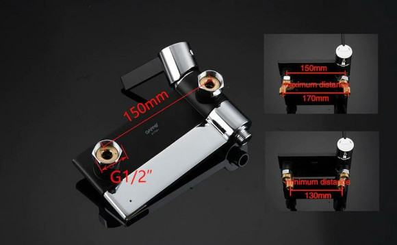 Смеситель для ванны Gappo G81 G3281 Черный матовый Хром