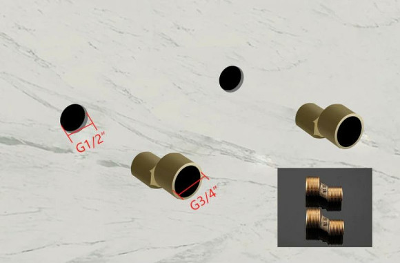 Смеситель для ванны Gappo G81 G3281 Черный матовый Хром