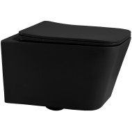 Унитаз Abber Rechteck AC1201MB подвесной Черный матовый с сиденьем Микролифт Унитаз Abber Rechteck AC1201MB подвесной Черный матовый с сиденьем Микролифт