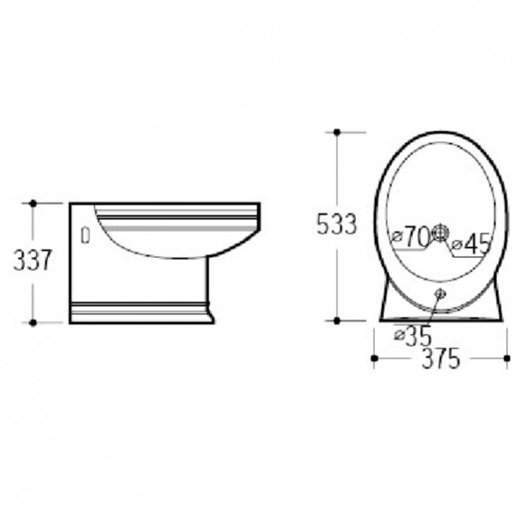 Биде Boheme Puro 955 подвесное Белое Биде Boheme Puro 955 подвесное Белое