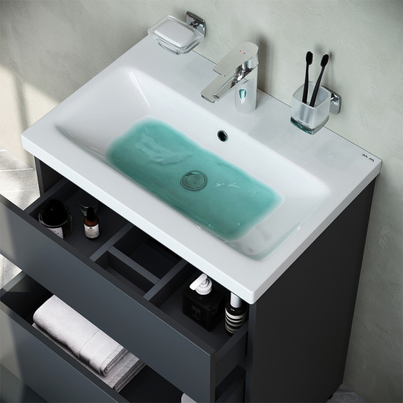 Тумба под раковину AM.PM Gem S 60 M91FSX0602GM Графит матовый Тумба под раковину AM.PM Gem S 60 M91FSX0602GM Графит матовый