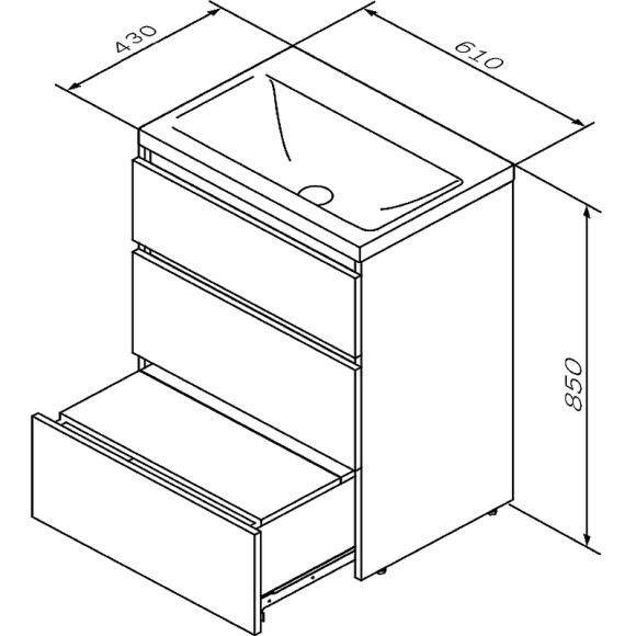 Тумба под раковину AM.PM Gem S 60 M91FSX0602GM Графит матовый Тумба под раковину AM.PM Gem S 60 M91FSX0602GM Графит матовый
