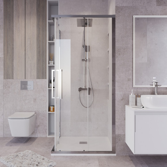 Душевой уголок Grossman Cosmo 100х100 300.K33.02.1010.10.00 профиль Хром стекло прозрачное Душевой уголок Grossman Cosmo 100х100 300.K33.02.1010.10.00 профиль Хром стекло прозрачное