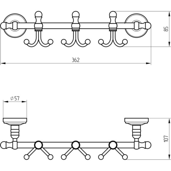 Вешалка для полотенец Migliore Mirella 24912 Хром Вешалка для полотенец Migliore Mirella 24912 Хром